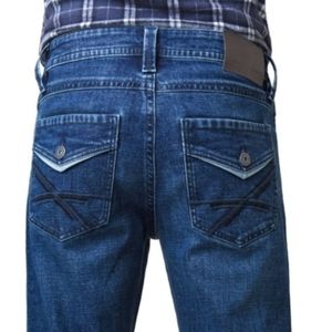 TK Axel Jeans Slim Boot Cut Stretch Denim Dark Wash Size 38 x 34